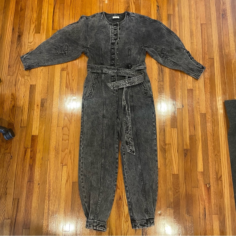 Ulla Johnson Black Denim Jumpsuit with Belt size 2